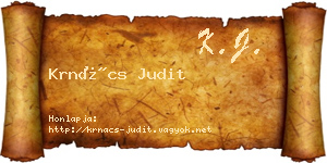 Krnács Judit névjegykártya